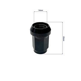 OMP SPEED JUEGO DE 20 TUERCAS DESPLAZANTES PARA LLANTAS M12X1.5 CONICO LARGO 33MM LLAVE 17/19 COLOR NEGRO DIN 10.9