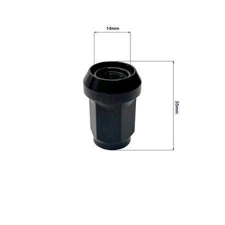 OMP SPEED JUEGO DE 20 TUERCAS DESPLAZANTES PARA LLANTAS M12X1.5 CONICO LARGO 33MM LLAVE 17/19 COLOR NEGRO DIN 10.9
