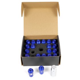 OMP SPEED JUEGO DE 20 TUERCAS DE ALUMINIO M14X1.5 LLAVE DE 19 LARGO 40MM COLOR AZUL DE ALUMINIO 7075
