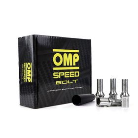 OMP SPEED JUEGO DE 20 TORNILLOS ACERO DE COLORES M12X1.5 LLAVE DE 17/19 LARGO 27MM COLOR PLATA Y MATERIAL DIN 10.9