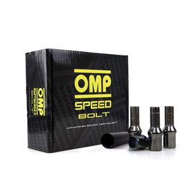 OMP SPEED JUEGO DE 20 TORNILLOS ACERO DE COLORES M12X1.5 LLAVE DE 17/19 LARGO 27MM COLOR GRIS Y MATERIAL DIN 10.9