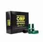OMP SPEED JUEGO DE 20 TORNILLOS ACERO DE COLORES M14X1.5 LLAVE DE 17/19 LARGO 27MM COLOR VERDE Y MATERIAL DIN 10.9