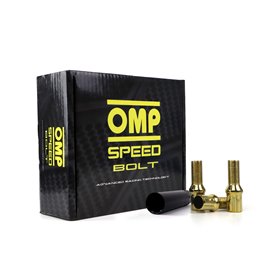 OMP SPEED JUEGO DE 20 TORNILLOS ACERO DE COLORES M14X1.5 LLAVE DE 17/19 LARGO 27MM COLOR AMARILLO Y MATERIAL DIN 10.9