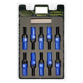 OMP SPEED JUEGO DE 20 TORNILLOS CON PROTECTOR DE ALUMINIO DE COLORES M12X1.25 LLAVE DE 17-19 LARGO 28MM CON PROTECTOR AZUL