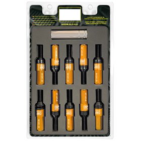 OMP SPEED JUEGO DE 20 TORNILLOS CON PROTECTOR DE ALUMINIO DE COLORES M12X1.25 LLAVE DE 17-19 LARGO 28MM CON PROTECTOR NARANJA