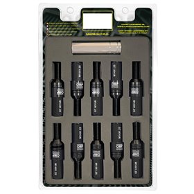 OMP SPEED JUEGO DE 20 TORNILLOS CON PROTECTOR DE ALUMINIO DE COLORES M14X1.25 LLAVE DE 17-19 LARGO 28MM CON PROTECTOR NEGRO