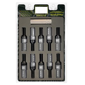 OMP SPEED JUEGO DE 20 TORNILLOS CON PROTECTOR DE ALUMINIO DE COLORES M14X1.25 LLAVE DE 17-19 LARGO 28MM CON PROTECTOR PLATA