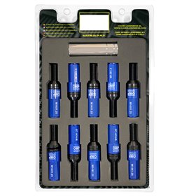 OMP SPEED JUEGO DE 20 TORNILLOS CON PROTECTOR DE ALUMINIO DE COLORES M14X1.25 LLAVE DE 17-19 LARGO 28MM CON PROTECTOR AZUL