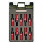 OMP SPEED JUEGO DE 20 TORNILLOS CON PROTECTOR DE ALUMINIO DE COLORES M12X1.5 LLAVE DE 17-19 LARGO 28MM CON PROTECTOR ROJO