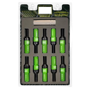 OMP SPEED JUEGO DE 20 TORNILLOS CON PROTECTOR DE ALUMINIO DE COLORES M12X1.5 LLAVE DE 17-19 LARGO 28MM CON PROTECTOR VERDE