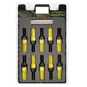 OMP SPEED JUEGO DE 20 TORNILLOS CON PROTECTOR DE ALUMINIO DE COLORES M12X1.5 LLAVE DE 17-19 LARGO 28MM CON PROTECTOR AMARILLO