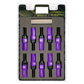 OMP SPEED JUEGO DE 20 TORNILLOS CON PROTECTOR DE ALUMINIO DE COLORES M12X1.5 LLAVE DE 17-19 LARGO 28MM CON PROTECTOR MORADO
