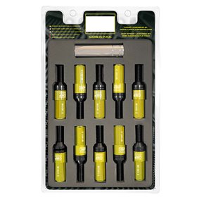 OMP SPEED JUEGO DE 20 TORNILLOS CON PROTECTOR DE ALUMINIO DE COLORES M14X1.5 LLAVE DE 17-19 LARGO 28MM CON PROTECTOR AMARILLO