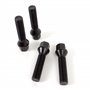 OMP SPEED JUEGO DE 4 TORNILLOS M12X1.5 CONICO LARGO 50MM LLAVE 17 COLOR NEGRO DIN 10.9