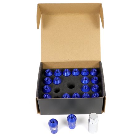 OMP SPEED JUEGO DE 20 TUERCAS DE ALUMINIO M12X1.25 LLAVE DE 19 LARGO 40MM COLOR AZUL DE ALUMINIO 7075