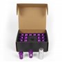 OMP SPEED JUEGO DE 20 TUERCAS DE ALUMINIO M12X1.25 LLAVE DE 19 LARGO 40MM COLOR MORADO DE ALUMINIO 7075