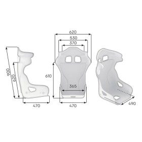 ASIENTO RACING OMP HTE CARBONO XL FIA 8855-1999 NEGRO