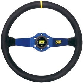VOLANTE OMP RALLY ANTE 350MM NEGRO 2 BRAZOS AZULES