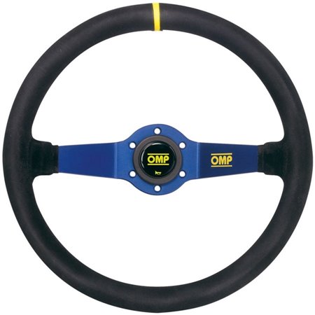 VOLANTE OMP RALLY ANTE 350MM NEGRO 2 BRAZOS AZULES