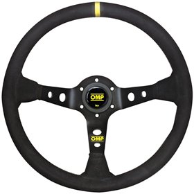 VOLANTE OMP CORSICA ANTE 350MM BRAZOS NEGRO - DETALLE AMARILLO