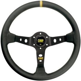 VOLANTE OMP CORSICA PIEL 350MM BRAZOS NEGRO - DETALLE AMARILLO