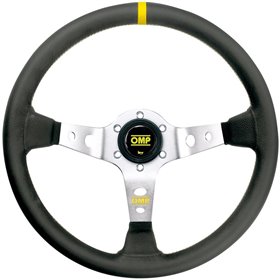 VOLANTE OMP CORSICA PIEL 350MM NEGRO BRAZOS PLATA