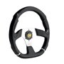 VOLANTE OMP CROMO PIEL 350MM ANCHO/330MM ALTO NEGRO/CROMO