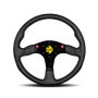 VOLANTE DEPORTIVO MOMO MOD.80 NEGRO CUERO 350MM NUEVO