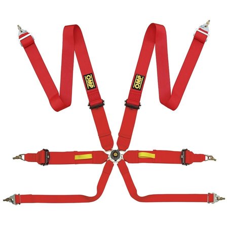 ARNES OMP 6 PUNTOS TECNICA 3" FIA 8853-2016 PULL UP ROJO