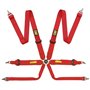 ARNES OMP 6 PUNTOS TECNICA 3" FIA 8853-2016 PULL UP ROJO