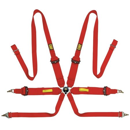 ARNES OMP 6 PUNTOS TECNICA 3"+2" FIA 8853-2016 - PULL UP ROJO