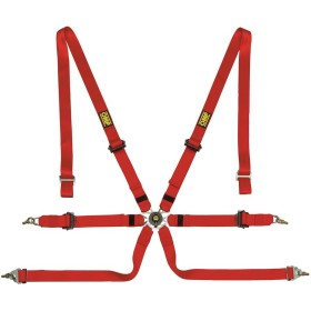 ARNES EN POLYESTER PARA SALOON - 6 PUNTOS - PULL UP. ERGAL AJUSTE- ROJO