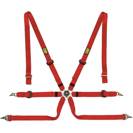 ARNES EN POLYESTER PARA SALOON - 6 PUNTOS - PULL UP. ERGAL AJUSTE- ROJO
