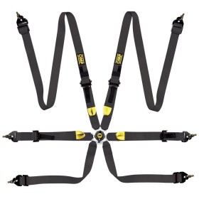 ARNES OMP 6 PUNTOS FIRST 2" FIA 8853-2016 PULL UP - ACERO ADJ. NEGRO