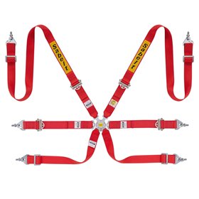 ARNES RALLY 6 PUNTOS ALUMINIO 2" FIA8853-2016 ROJO