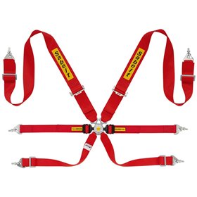 ARNES RALLY 6 PUNTOS ACERO 3"+2" FIA8853-2016 ROJO