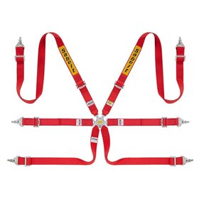 ARNES RALLY 6 PUNTOS ACERO 2" FIA8853-2016 ROJO