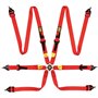 ARNES OMP 6 PUNTOS FIRST 2" FIA 8853-2016 PULL UP - ACERO AJUSTABLE ROJO
