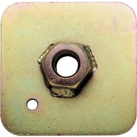 PLACA POSTERIOR 65MMX65MM X3MM 7/16" UNF, TUERCA SOLDADA CON ROSCA 40MM