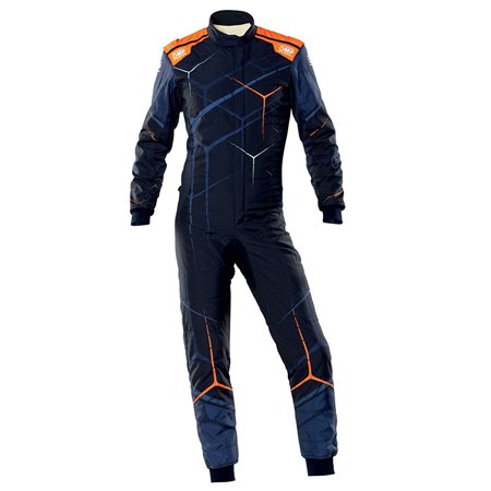 TRAJE DE CARRERAS ONE ART FIA 8856-2018 AZUL MARINO / NARANJA FLUO TALLA 48