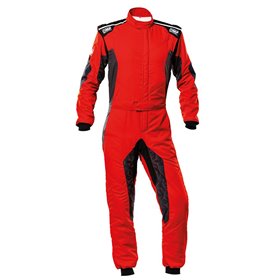 TRAJE DE CARRERAS TECNICA HYBRID FIA 8856-2018 ROJO/NEGRO TALLA 60