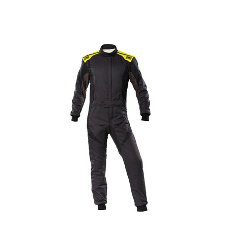 TRAJE DE CARRERAS FIRST EVO FIA 8856-2018 ANTRACITA / AMARILLO FLUO TALLA 52