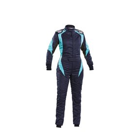 TRAJE DE CARRERAS FIRST ELLE FEMENINO FIA 8856-2018 AZUL MARINO / TIFFANY TALLA 38