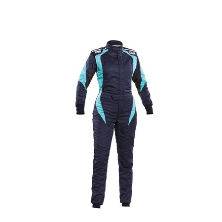 TRAJE DE CARRERAS FIRST ELLE FEMENINO FIA 8856-2018 AZUL MARINO / TIFFANY TALLA 38
