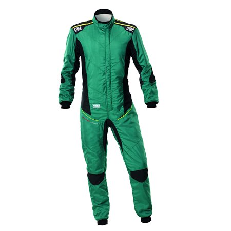 TRAJE DE CARRERAS OMP TECNICA SUPER LIGHT FIA 8856-2018 VERDE/FLUO AMARILLO TALLA 48