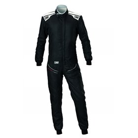 TRAJE DE CARRERAS OMP TECNICA SUPER LIGHT FIA 8856-2018 NEGRO / PLATA TALLA 62