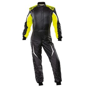 TRAJE DE CARRERAS TECNICA EVO FIA 8856-2018 NEGRO / AMARILLO FLUO TALLA 52