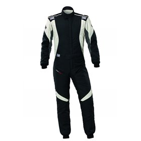 TRAJE DE CARRERAS OMP FIRST EVO MY2025 FIA 8856-2018 NEGRO / BLANCO TALLA 44