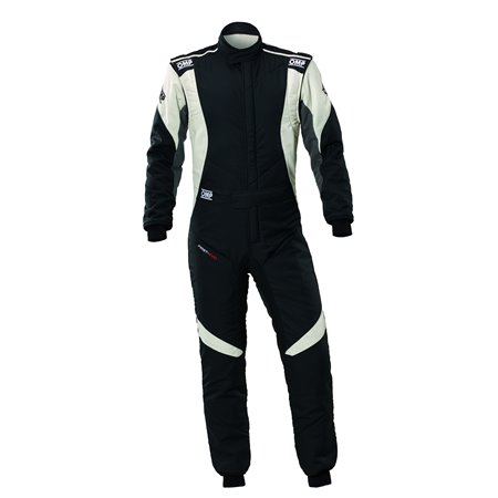 TRAJE DE CARRERAS OMP FIRST EVO MY2025 FIA 8856-2018 NEGRO / BLANCO TALLA 64