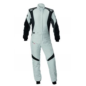 TRAJE DE CARRERAS OMP FIRST EVO MY2025 FIA 8856-2018 GRIS / NEGRO TALLA 56
